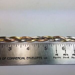 Beautiful Sterling Vermiel Retro Tri-Color Ladies Bracelet 7" Holiday Special ✨️